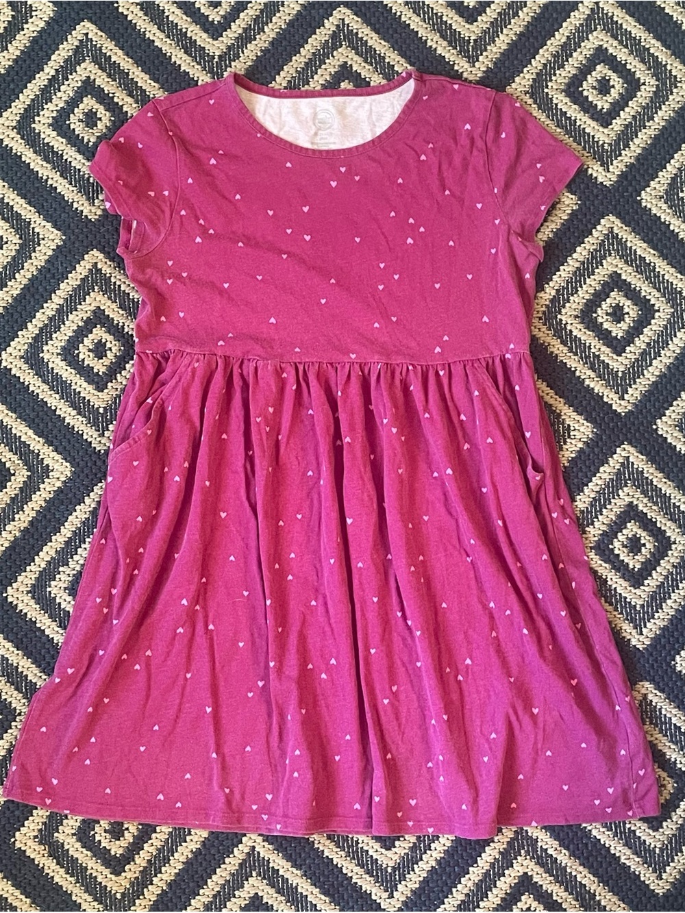 Wonder Nation Pink Heart Print Dress XL 14-16 Plus Bundle Friendly